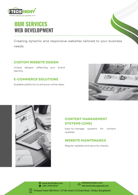 Web development service profile